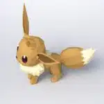 Eevee Pokémon Papercraft in 3D Origami, side view