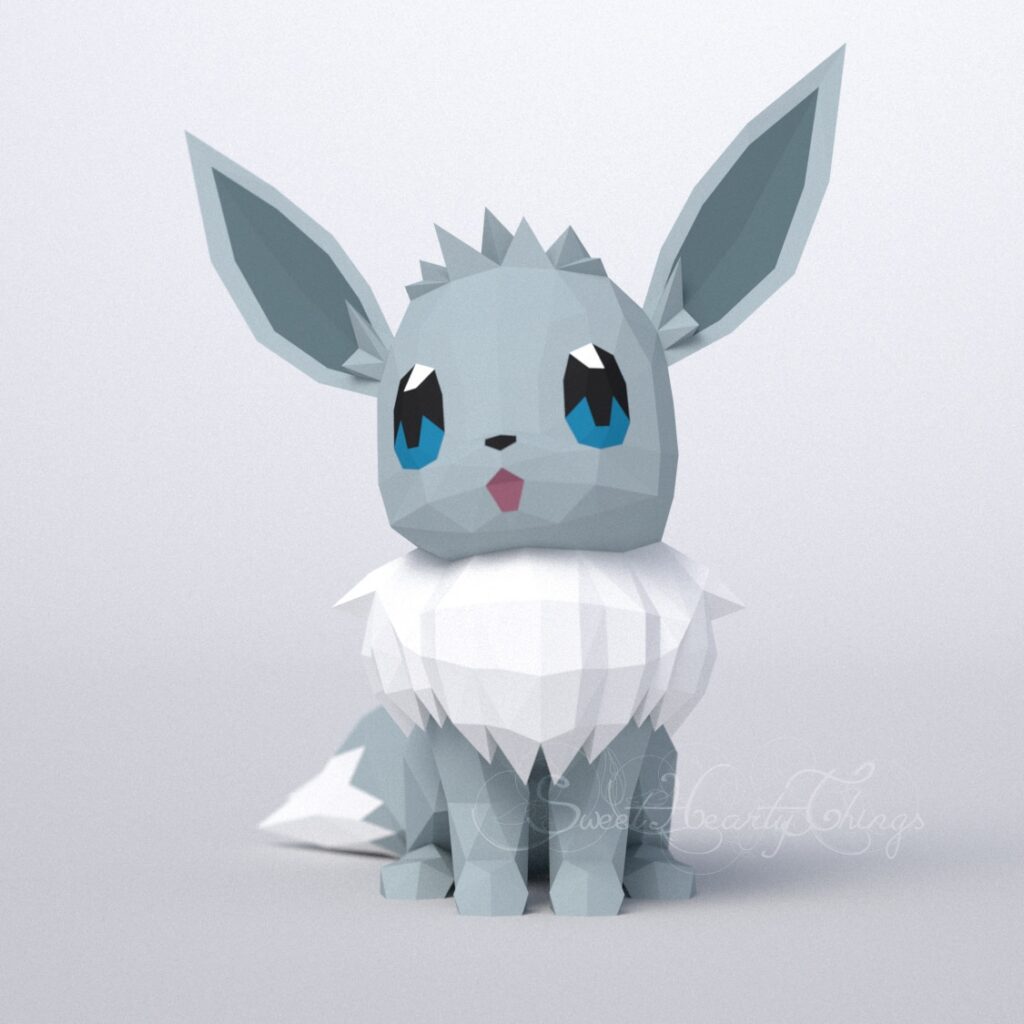Papercraft Eevee shiny em origami 3D