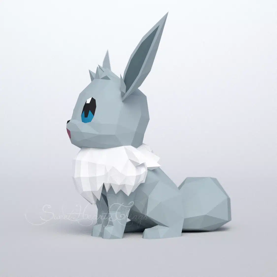 Shiny Eevee 3D origami papercraft, assembled