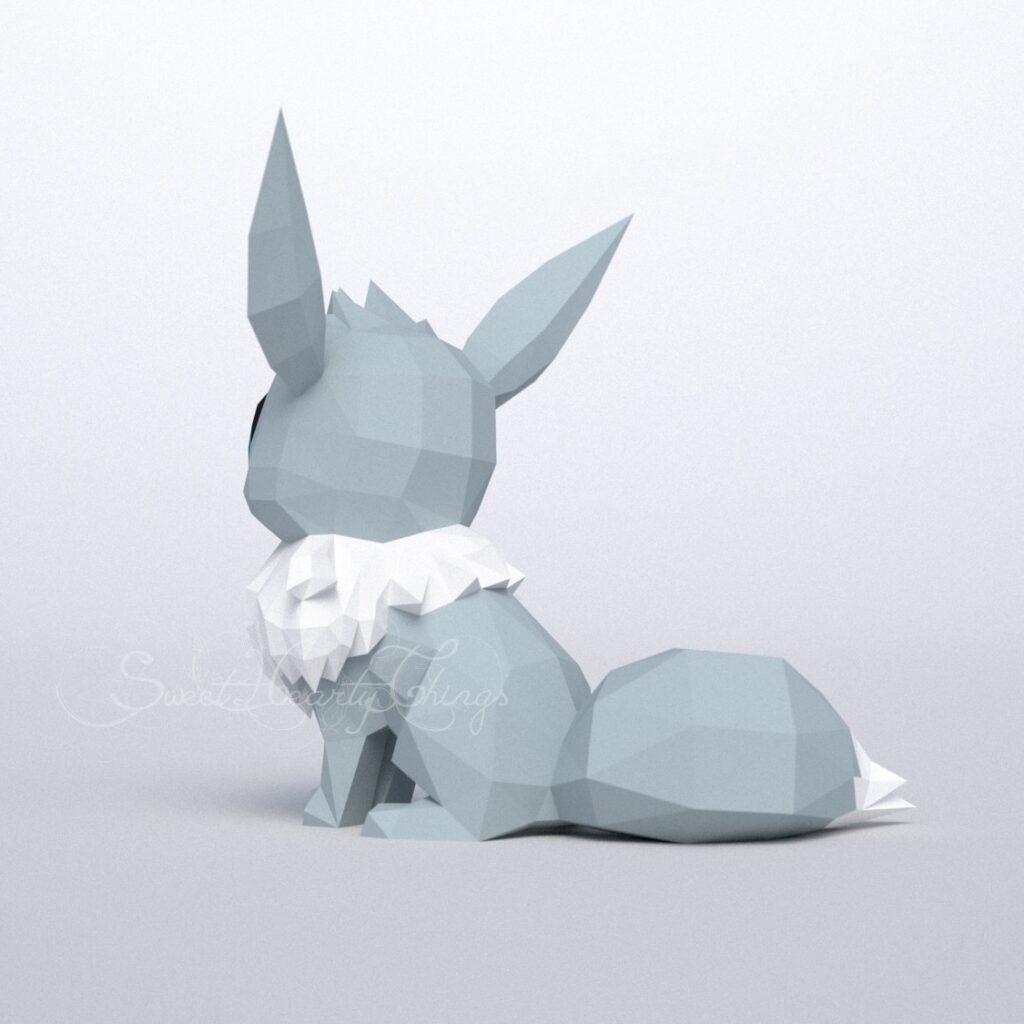 Papercraft Eevee shiny em origami 3D