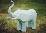 3D Origami Papercraft Trumpeting Elephant, view 2
