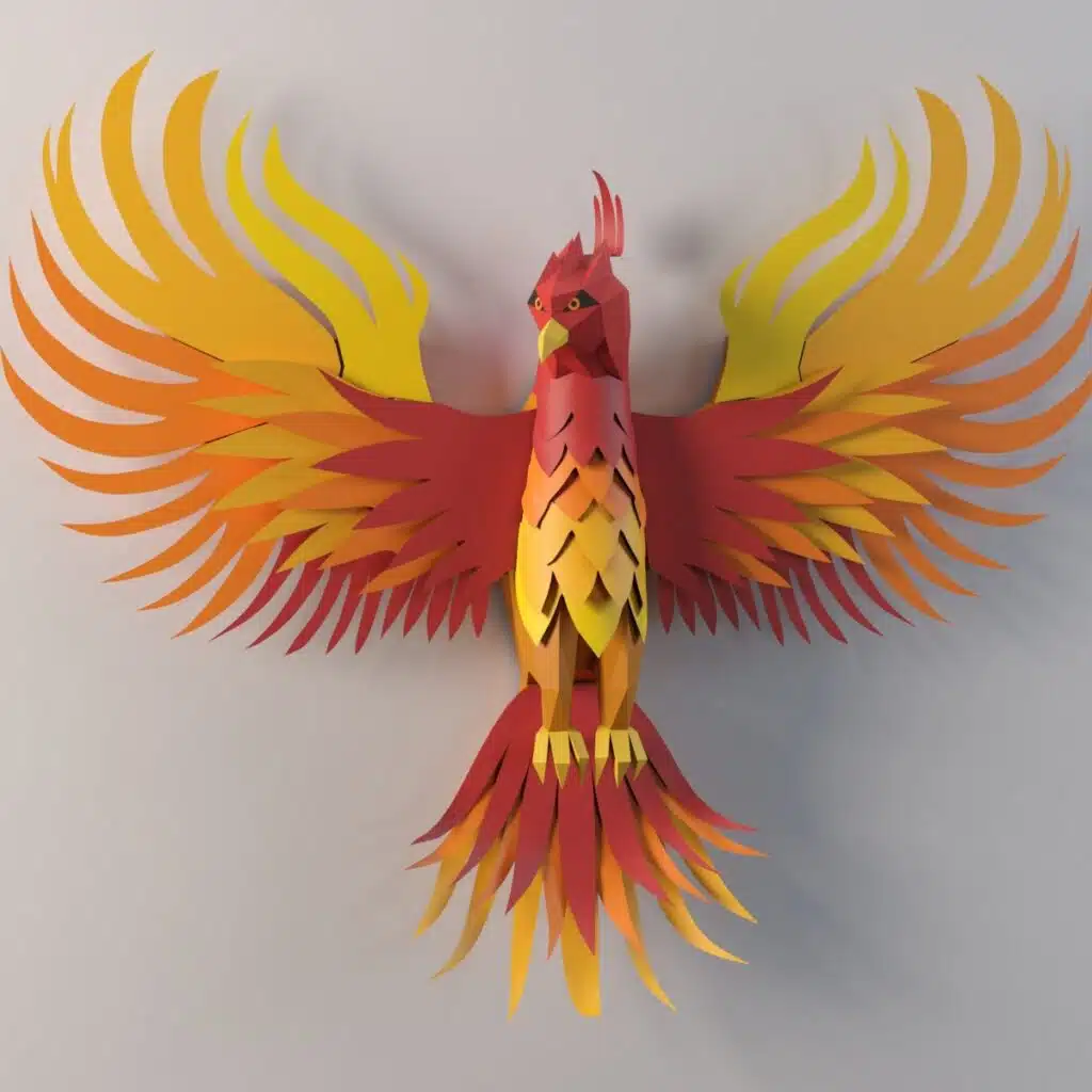 3D-Origami-Papercraft Phönix