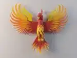 3D Origami Phoenix Papercraft, view 2