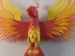 3D Origami Phoenix Papercraft, detail