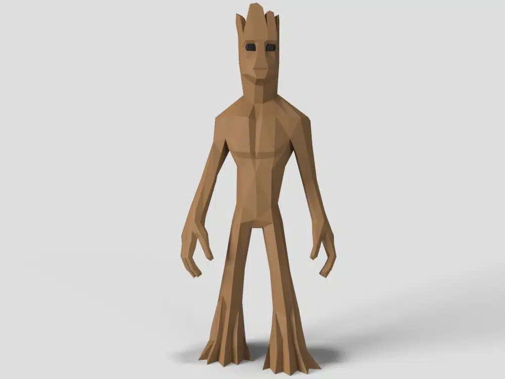 Papercraft von erwachsenem Groot als 3D-Origami
