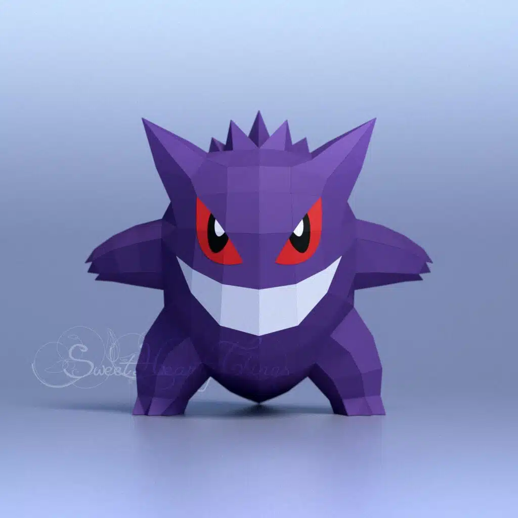 Papercraft Ectoplasma Pokémon als 3D‑Origami
