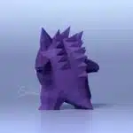 Gengar Pokémon Papercraft in 3D Origami, back view