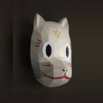 Papercraft Gin mask in 3D origami