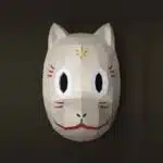 Gin 3D origami papercraft mask, view 2