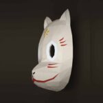 Papercraft Gin mask in 3D origami