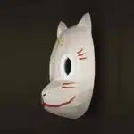 Gin 3D origami papercraft mask, detail