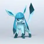 Glaceon Pokémon origami papercraft, view 2