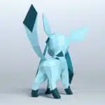 Glaceon Pokémon origami papercraft, back view