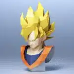 Papercraft de buste de Goku en origami 3D