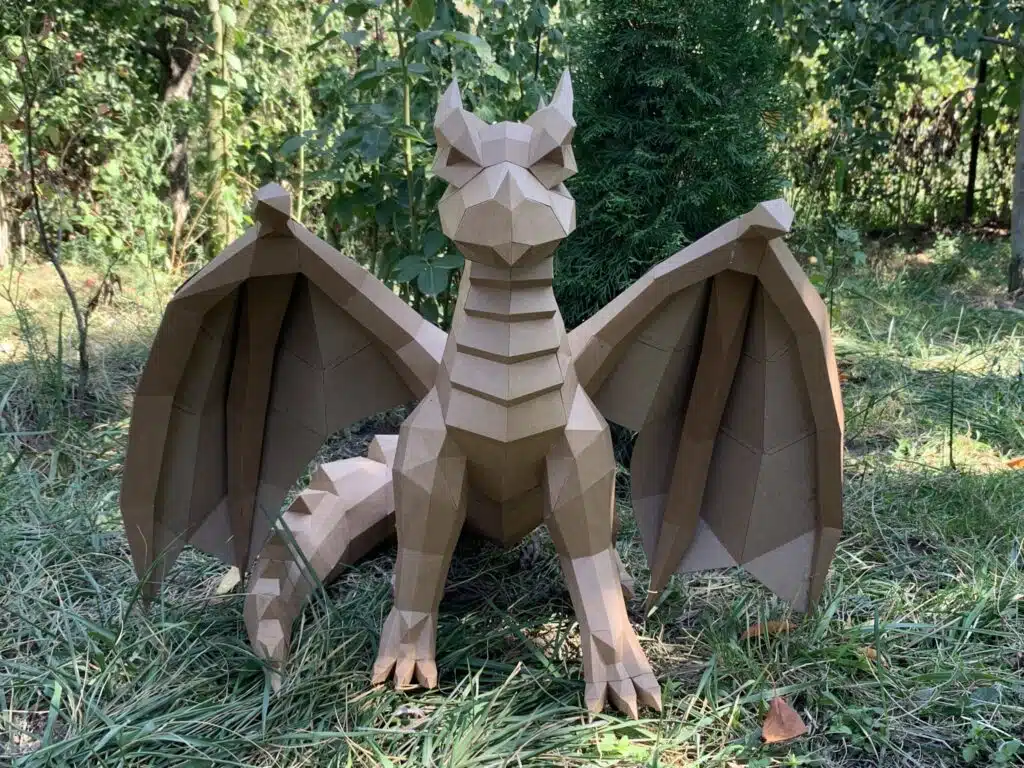 3D Origami Papercraft Dragon, view 2