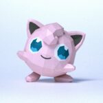 Papercraft Jigglypuff Pokémon in 3D origami