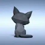 Black cat 3D origami papercraft, 3D model