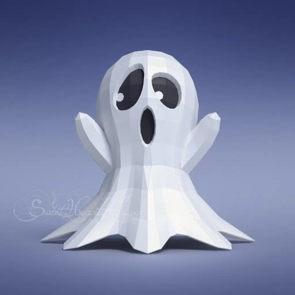 Papercraft eines kleinen Origami-Gespensts