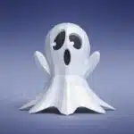 Origami papercraft little ghost, view 2