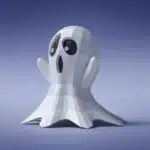 Origami papercraft little ghost, detail