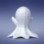 Origami papercraft little ghost, side view
