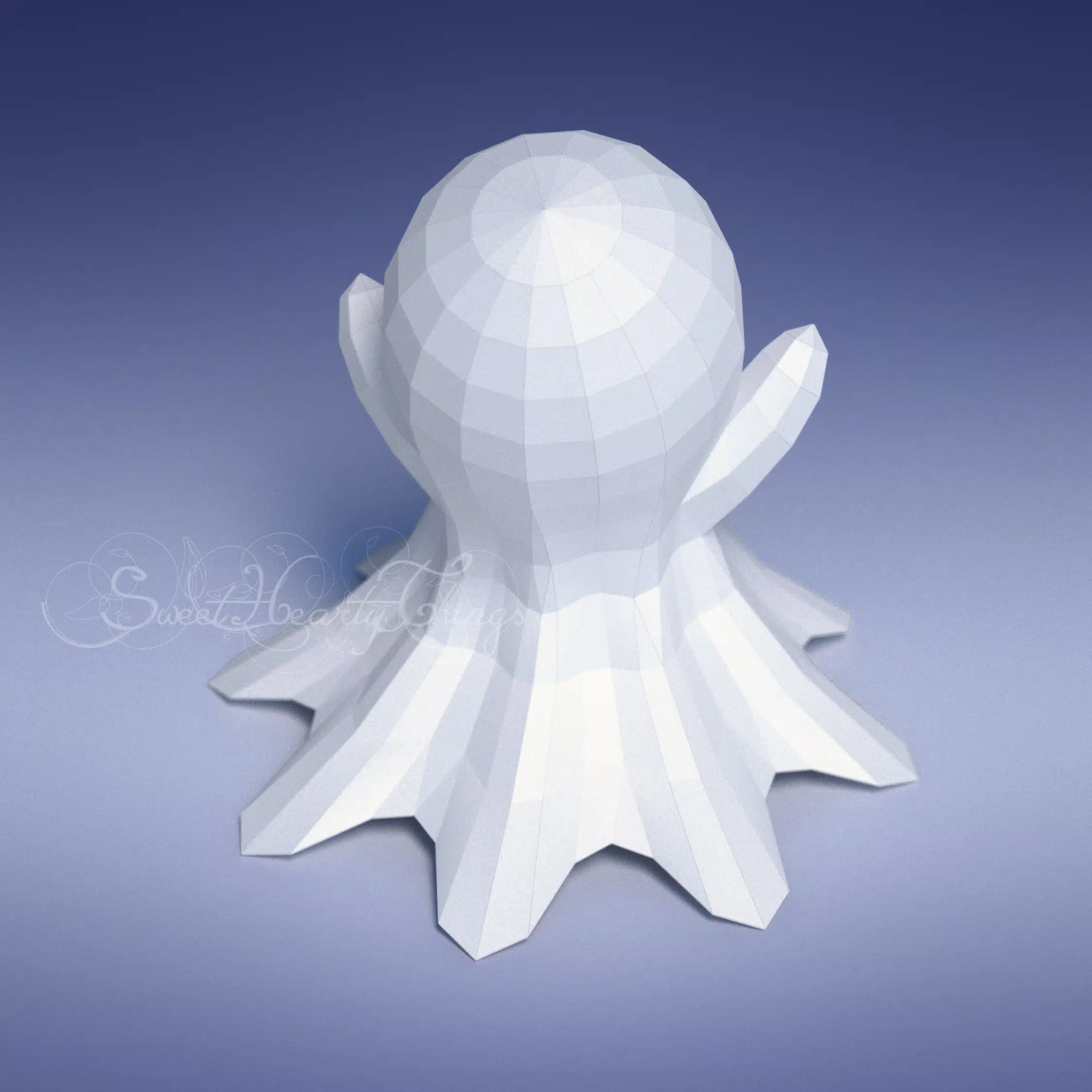 Origami papercraft little ghost, assembled