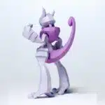 Papercraft of Mega Mewtwo X in 3D origami