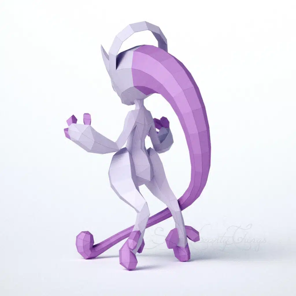 Mega Mewtwo Y 3D Origami Papercraft, 3D model