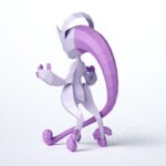 Papercraft of Mega Mewtwo Y in 3D origami