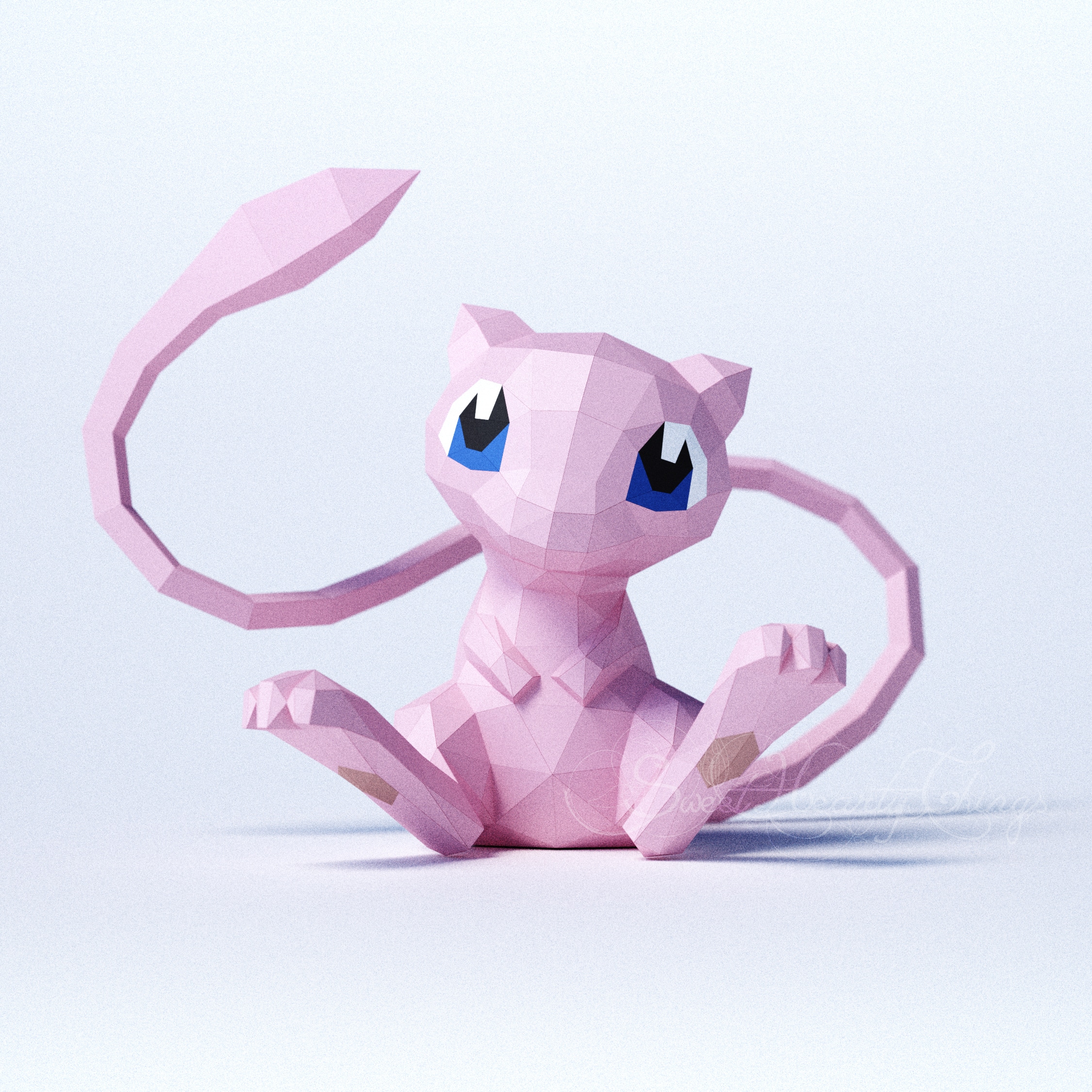 Papercraft of Mew in 3D origami