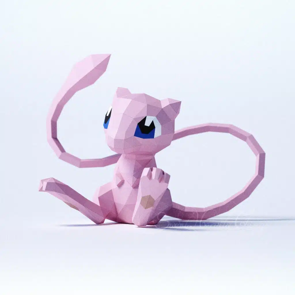 3D Origami Papercraft of Mew, detail