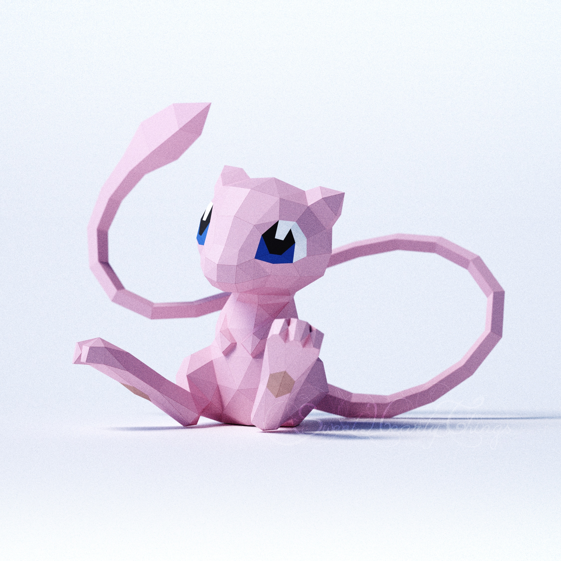 Papercraft of Mew in 3D origami