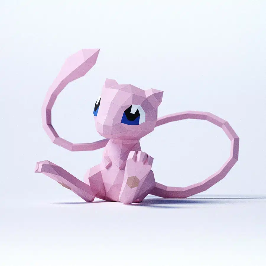 3D Origami Papercraft of Mew, 3D model