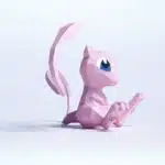 3D Origami Papercraft of Mew, back view