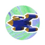 Papercraft of spaceship in 3D origami