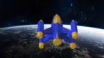 Papercraft of spaceship in 3D origami
