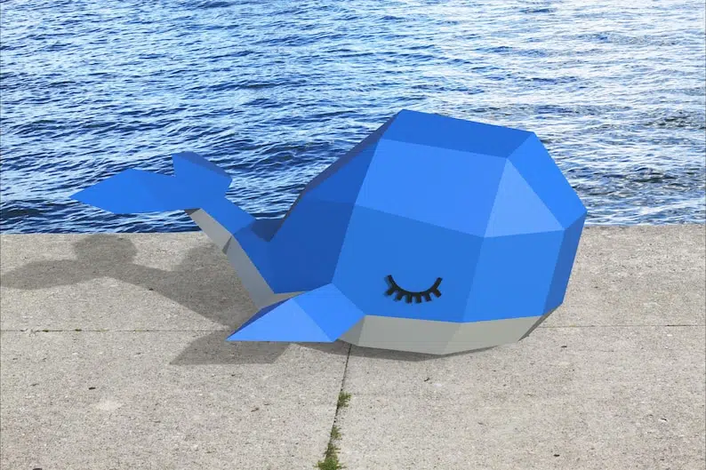 Papercraft whale child model