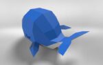 Papercraft whale child model