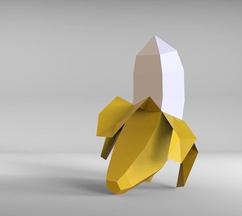 Papercraft model of banana for kids