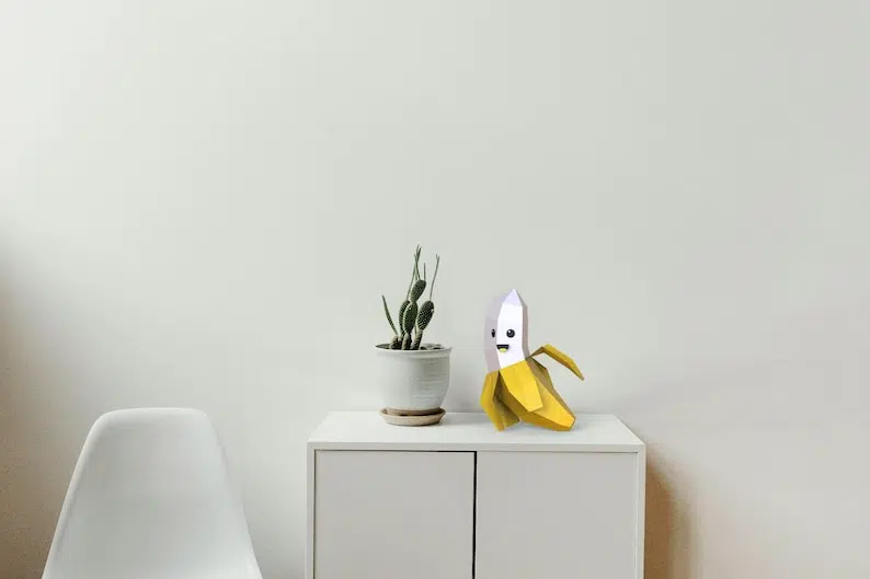 Bananenmodell für Kinder, Papercraft 3D, Rückansicht