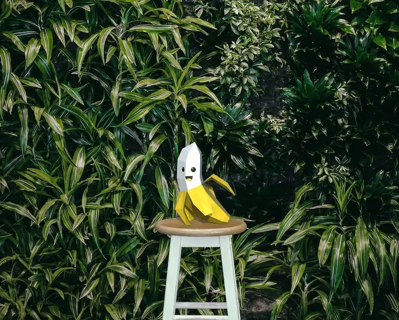 Bananenmodell für Kinder, Papercraft 3D, Detail, Ansicht 2