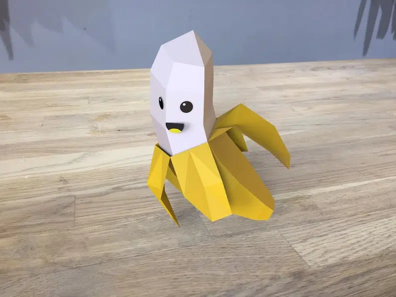 Bananenmodell für Kinder, Papercraft 3D, 3D-Modell, Ansicht 2