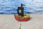 Papercraft modelo de navio pirata para crianças