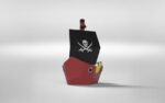 Papercraft modelo de navio pirata para crianças