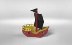 Papercraft modelo de navio pirata para crianças