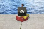 Papercraft modelo de navio pirata para crianças