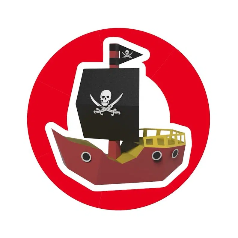 Modelo infantil de barco pirata