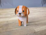 Papercraft cute puppy in origami 3D