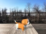 Papercraft cute puppy in origami 3D