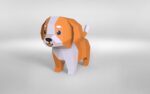 Papercraft cute puppy in origami 3D
